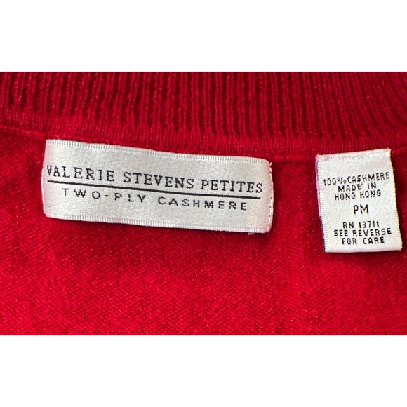 Valerie Stevens Cashmere Sweater P Medium Red Turtleneck 2-Ply 100% Cashmere - Picture 9 of 9